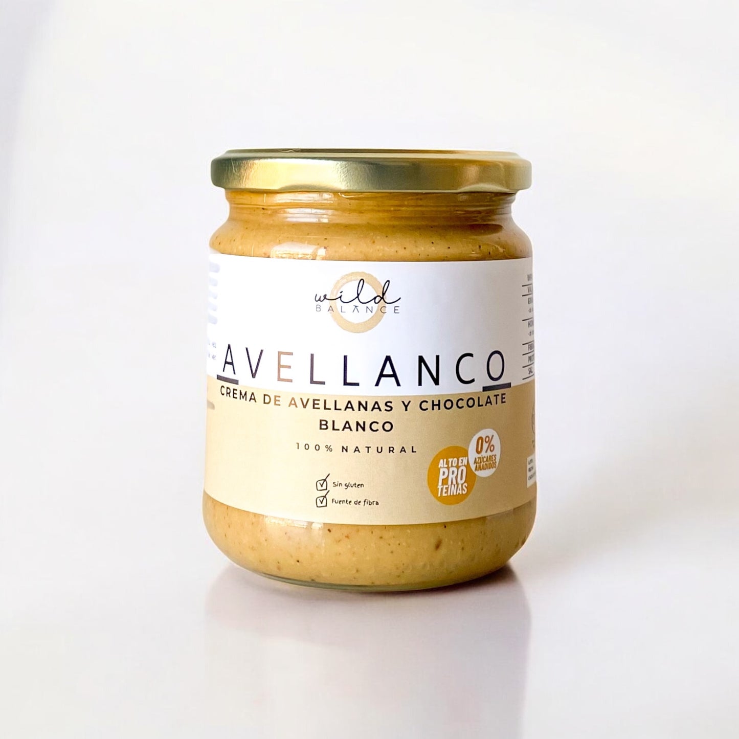 AVELLANCO - Crema de avellanas y chocolate blanco sin azúcar 100% natural - 350 gr