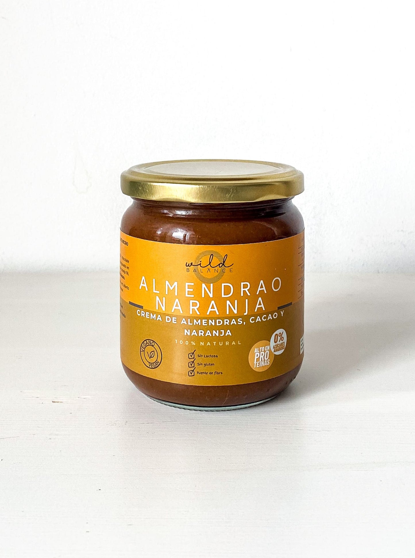 Crema de almendras, chocolate y naranja 100% natural
