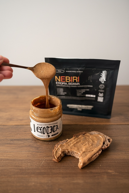 “EXÓTICA” – Crema de anacardo, coco y café de especialidad Nebiri (Etiopía) – 200 gr