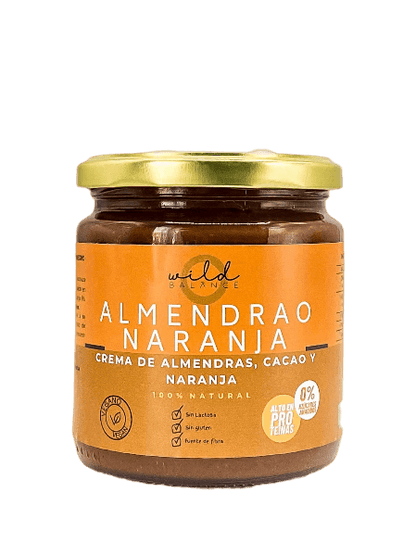 ALMENDRAO NARANJA - Crema de Almendras, Chocolate Negro y Naranja 100% natural - 350 gr