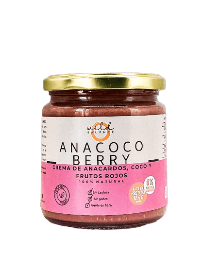 ANACOCO BERRY - Crema de Anacardos, coco y frutos rojos 100% natural