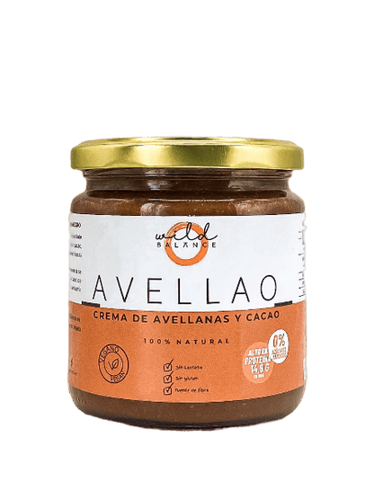 AVELLAO - Crema de avellanas y cacao sin azúcar 100% natural - 350 gr