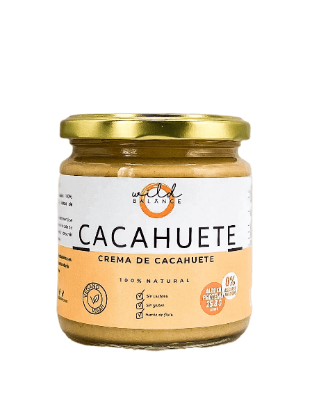 CACAHUETE - Crema de Cacahuete Sin Azúcar, Sin Gluten, Sin Grasa, Sin Aceite de Palma y Sin Azúcares Añadidos- 350 gr