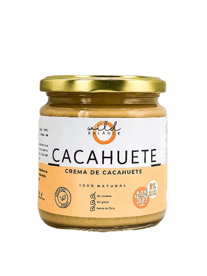 CACAHUETE - Crema de Cacahuete Sin Azúcar, Sin Gluten, Sin Grasa, Sin Aceite de Palma y Sin Azúcares Añadidos- 350 gr