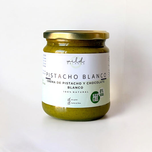 PISTACHO BLANCO - Crema de pistacho y chocolate blanco sin azúcar 100% natural - 350 gr