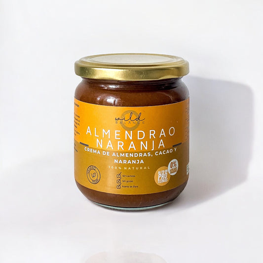 ALMENDRAO NARANJA - Crema de Almendras, Chocolate Negro y Naranja 100% natural - 350 gr