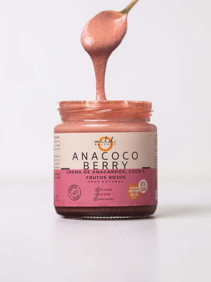 ANACOCO BERRY - Crema de Anacardos, coco y frutos rojos 100% natural