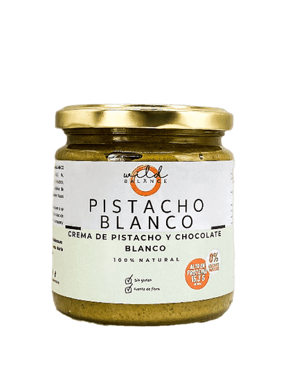 PISTACHO BLANCO - Crema de pistacho y chocolate blanco sin azúcar 100% natural - 350 gr