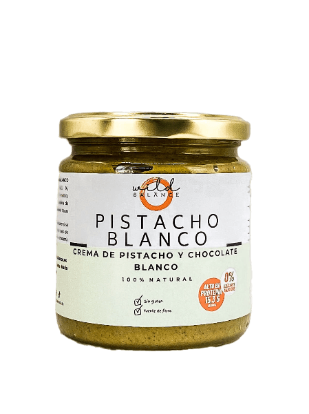 PISTACHO BLANCO - Crema de pistacho y chocolate blanco sin azúcar 100% natural - 350 gr