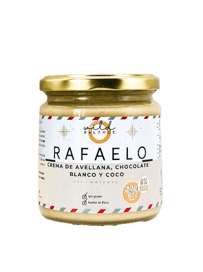 RAFAELO - Crema de Avellanas, Chocolate Blanco (sin azúcar) y coco rallado 100% natural