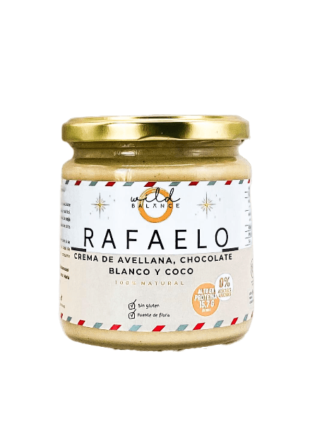 RAFAELO - Crema de Avellanas, Chocolate Blanco (sin azúcar) y coco rallado 100% natural